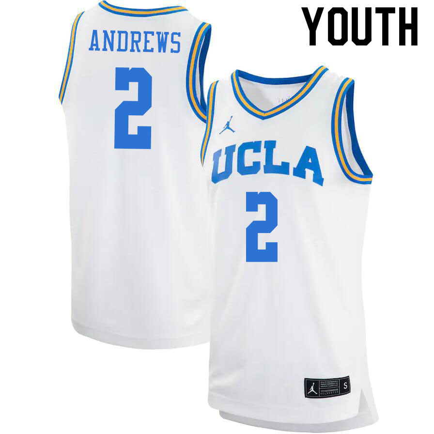 Jordan Brand Youth #2 Dylan Andrews UCLA Bruins College Basketball Jerseys Sale-White - Click Image to Close